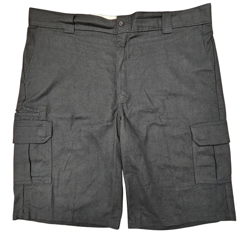 Dickies Mens 42 Cargo Shorts Black Relaxed Fit Utility Workwear Cotton